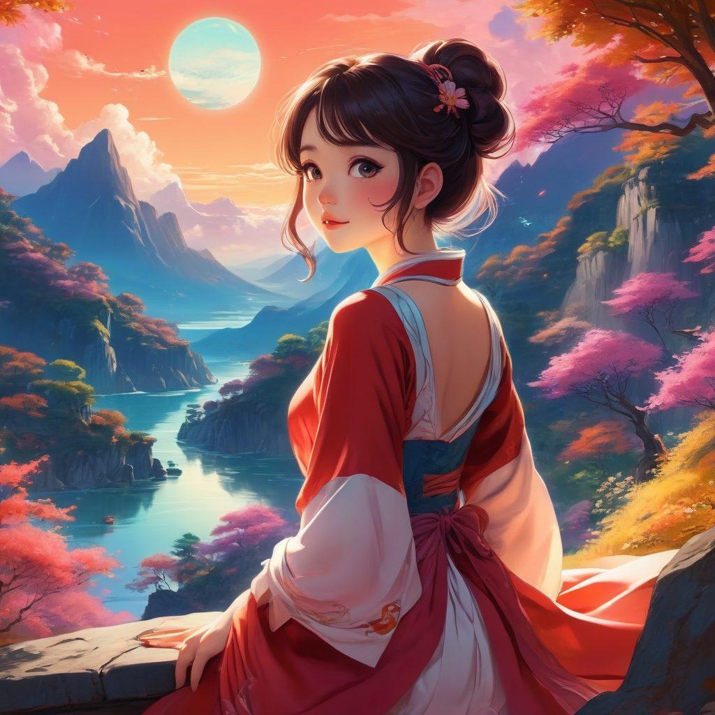 A captivating scene of a diverse group of animated characters exploring a whimsical and sensual world filled with vibrant colors and intricate designs. The characters should express joy and allure, set against a backdrop of fantastical landscapes and soft, dreamy lighting that evokes a sense of intimacy and pleasure. Elements of anime art style should be prominent, with exaggerated features and playful expressions. Include hints of eroticism while maintaining an artistic and tasteful approach. vibrant colors. anime art style. dreamy lighting.